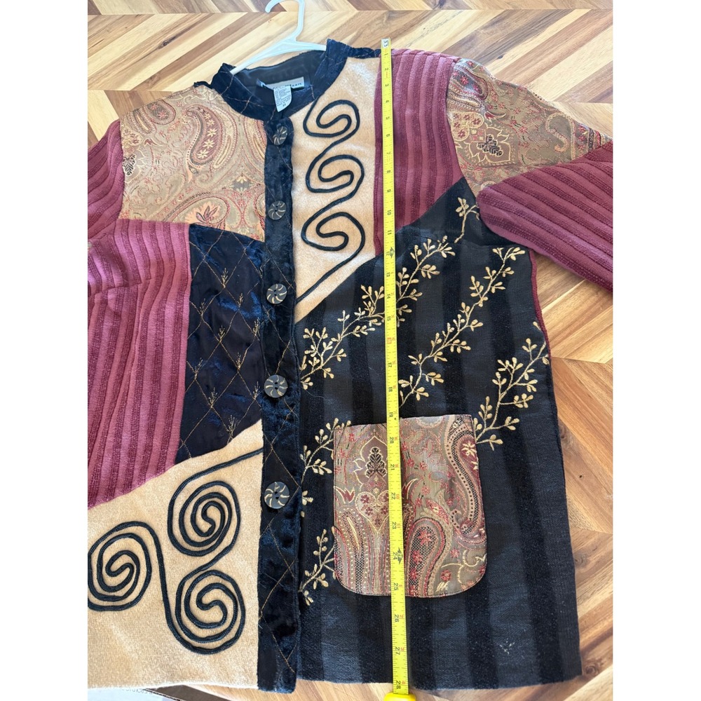 Indigo Moon Patchwork Jacket M Paisley Embroidery… - image 8